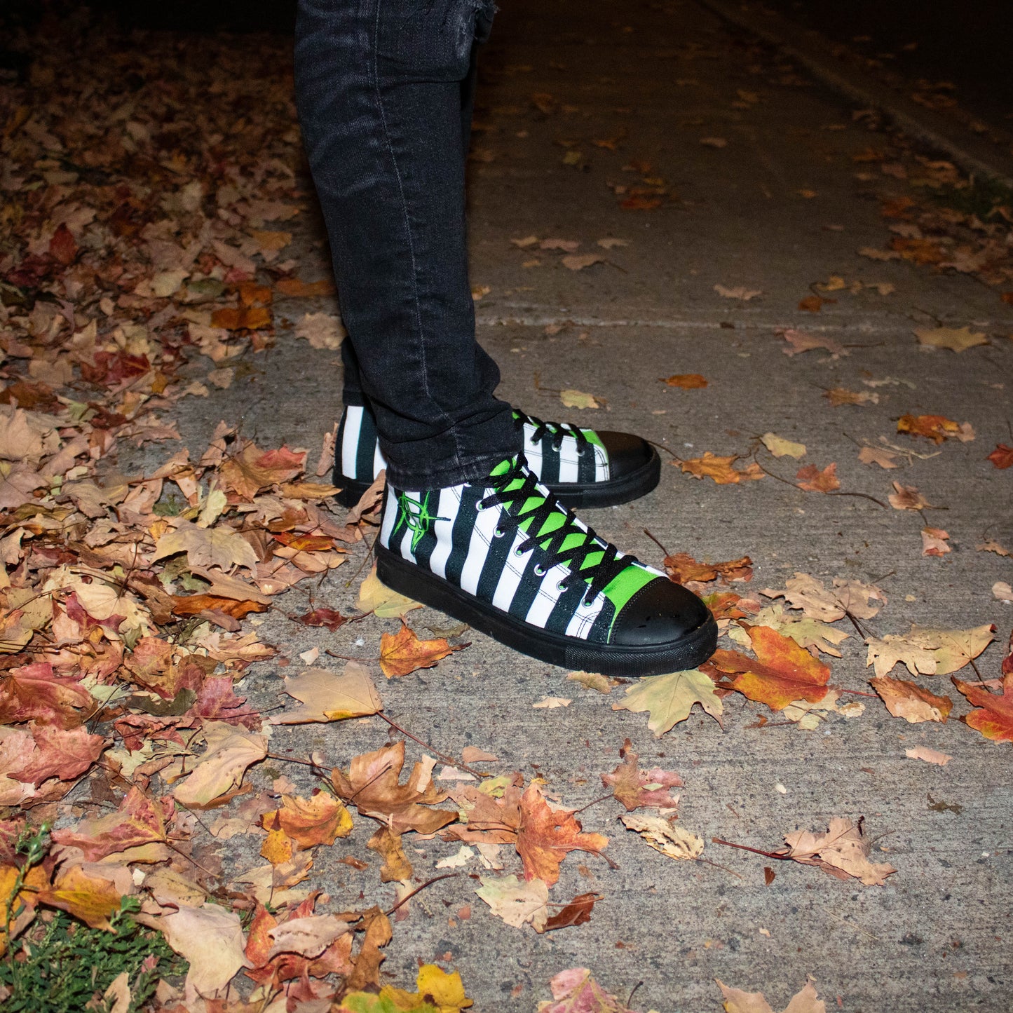 Striped High Top Spooky Shoes