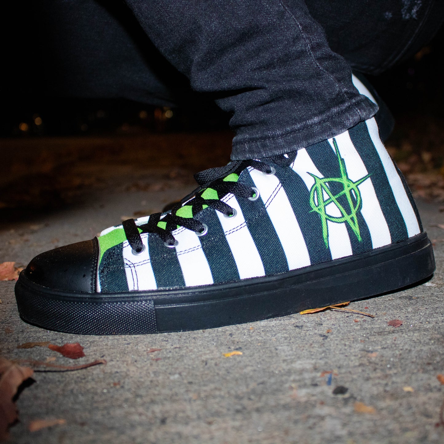 Striped High Top Spooky Shoes