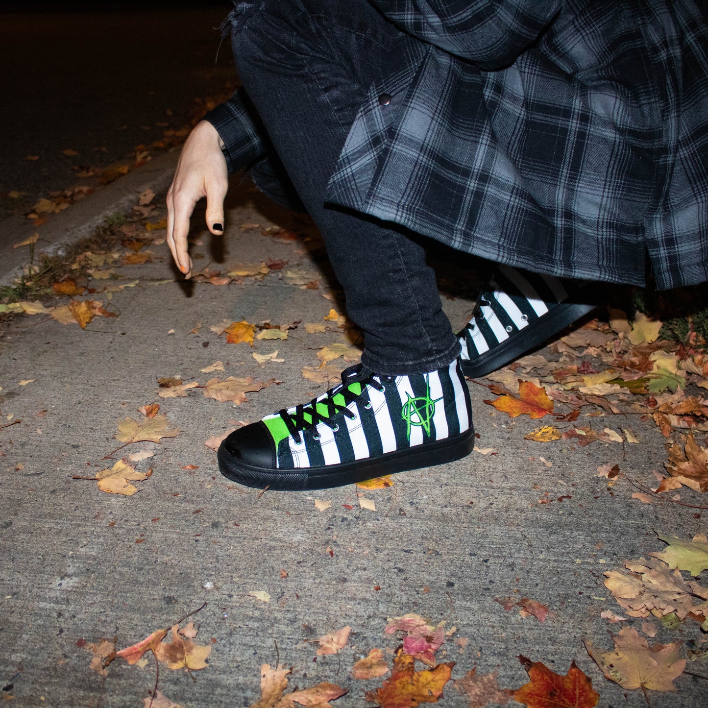 Striped High Top Spooky Shoes