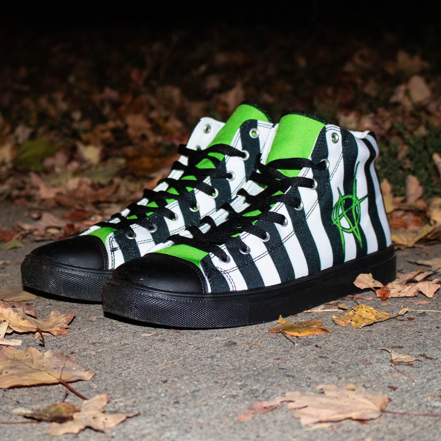 Striped High Top Spooky Shoes