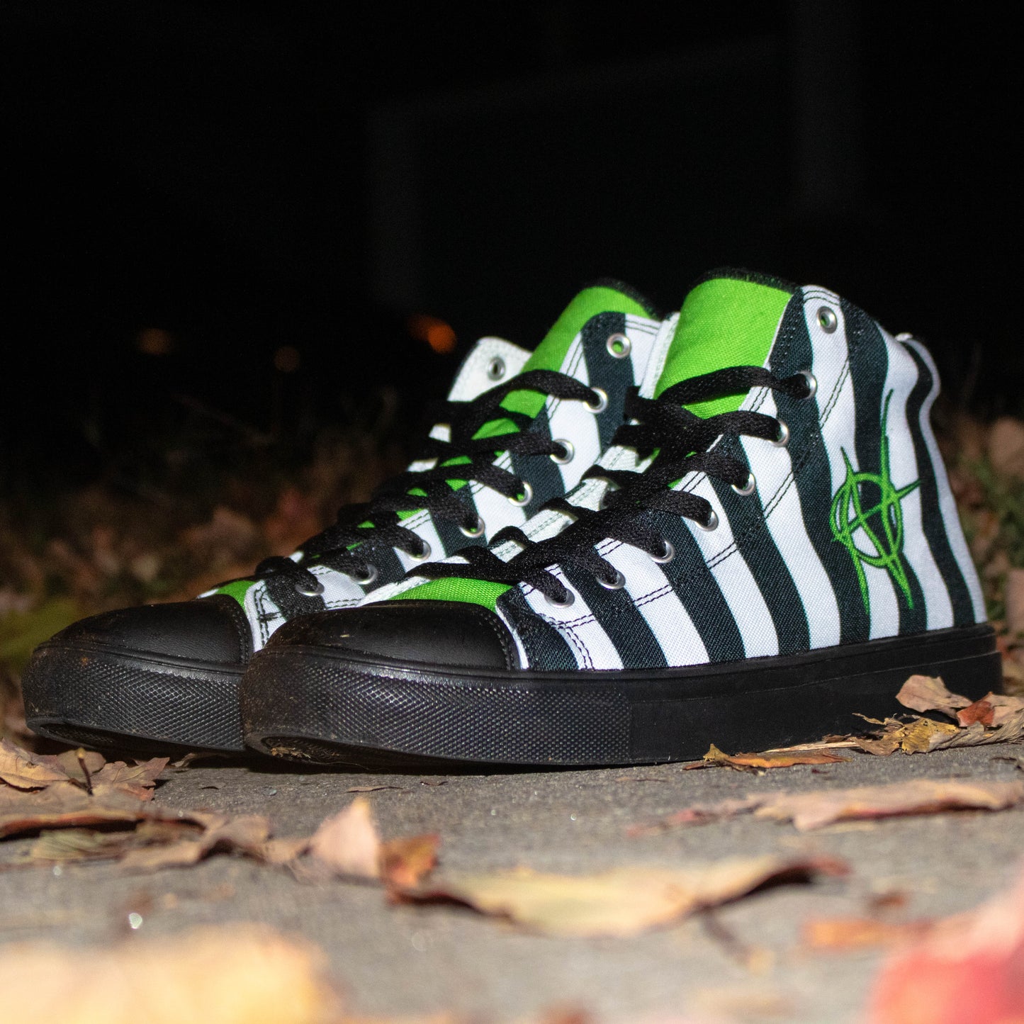 Striped High Top Spooky Shoes